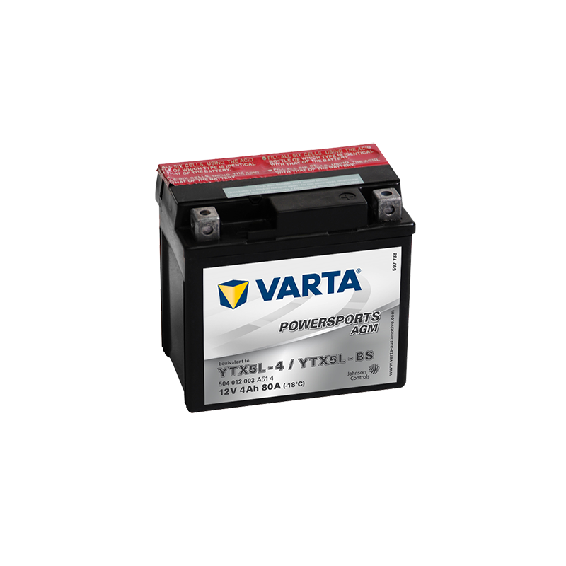 Batterie Moto VARTA AGM YTX5L-BS 4Ah 80A