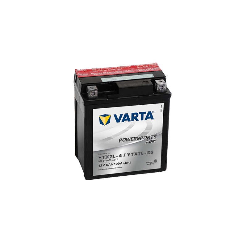 Batterie Moto VARTA AGM / YTX7L-BS / YTX7L-4 6Ah 100A