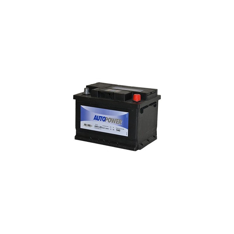 Batterie Autopower 12 V 60Ah 540Amp + gauche - Accus-Service - Achat  Batterie Autopower 12 V 60Ah 540Amp + gauche