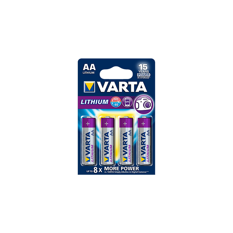 Piles Varta Lithium LR06 AA (lot de 4)