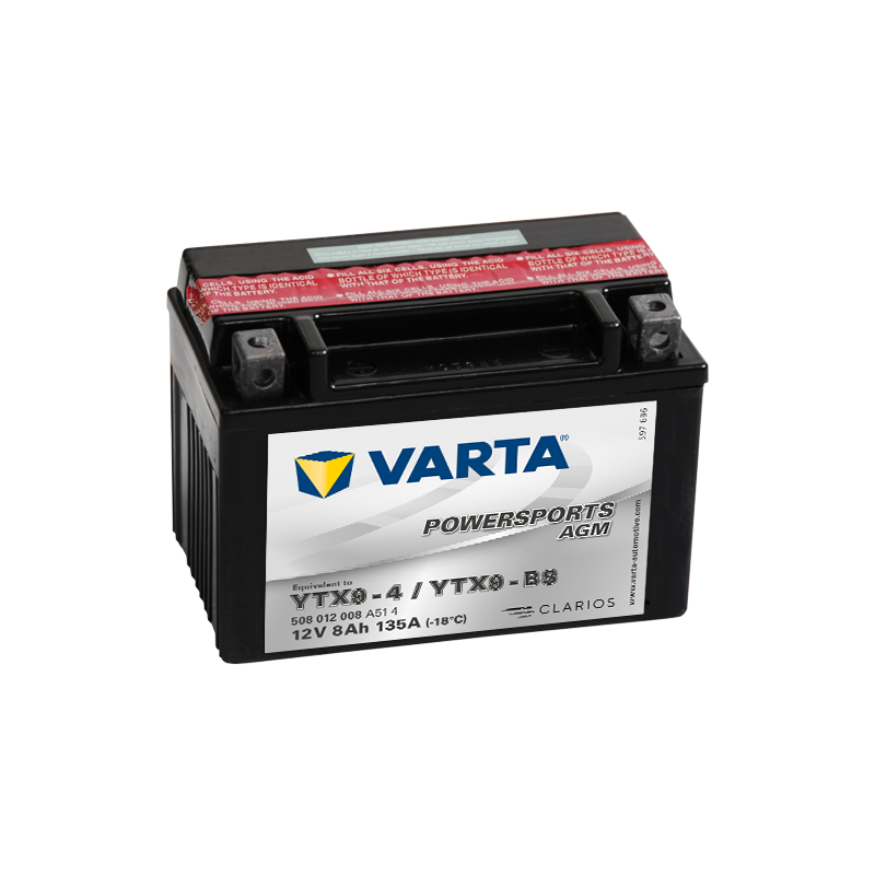 Batterie Moto VARTA AGM YTX9-BS 8Ah 135A