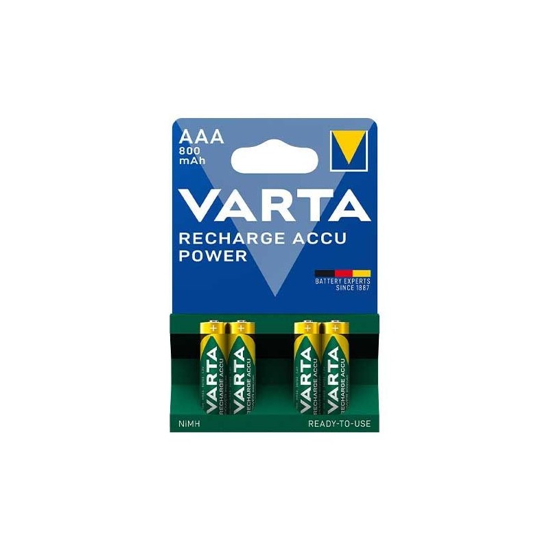 Piles rechargeables VARTA HR03 - AAA 800 mAh X4