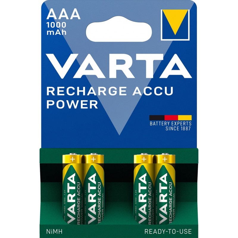 4 piles rechargeables ni-mh aaa1000 mAh