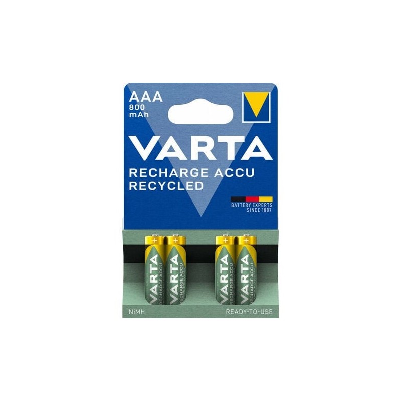 Piles rechargeables VARTA HR03 - AAA RECYCLED 800 mAh X4