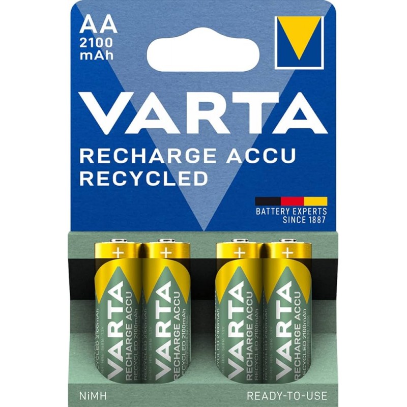 Piles rechargeables VARTA HR06 - AA RECYCLED 2100 mAh X4