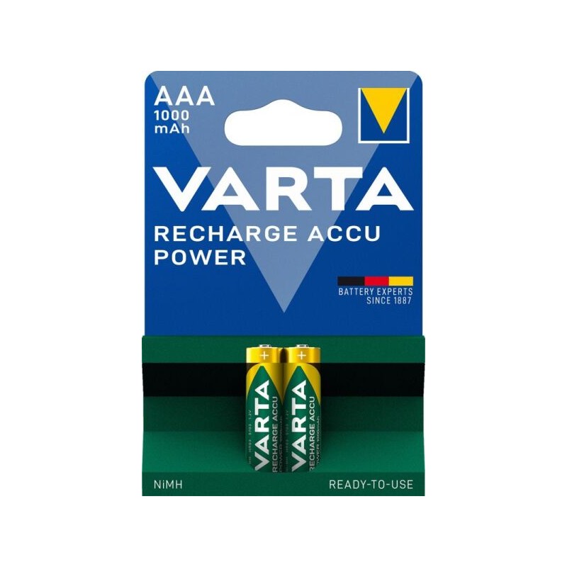 Piles rechargeables VARTA HR03 - AAA 1000 mAh X2
