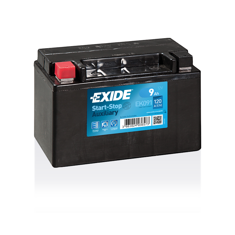 Batterie auxiliaire AGM EXIDE EK091 9Ah 120AEN