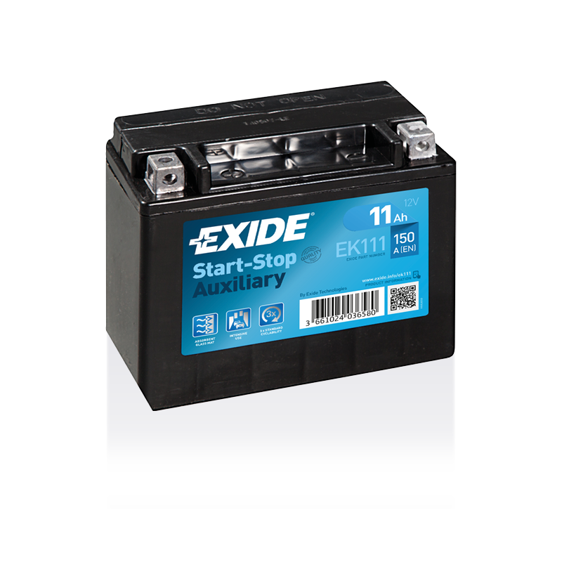 Batterie auxiliaire AGM EXIDE EK111 11Ah 150AEN