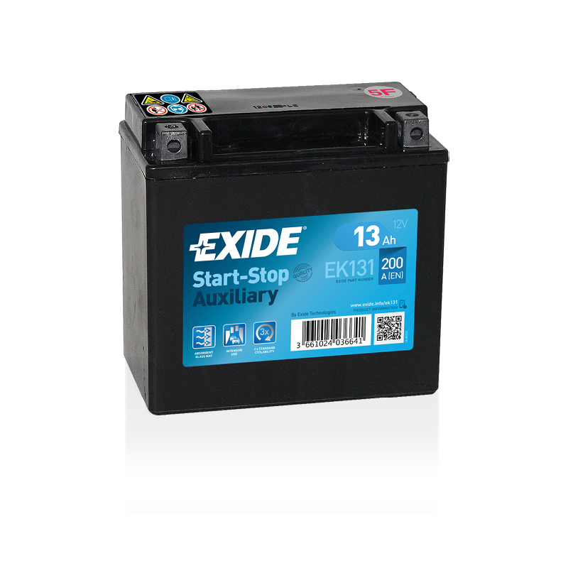 Batterie auxiliaire AGM EXIDE EK131  13Ah 200AEN