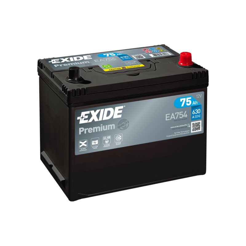 Batterie voiture EXIDE EA754 75Ah 630AEN