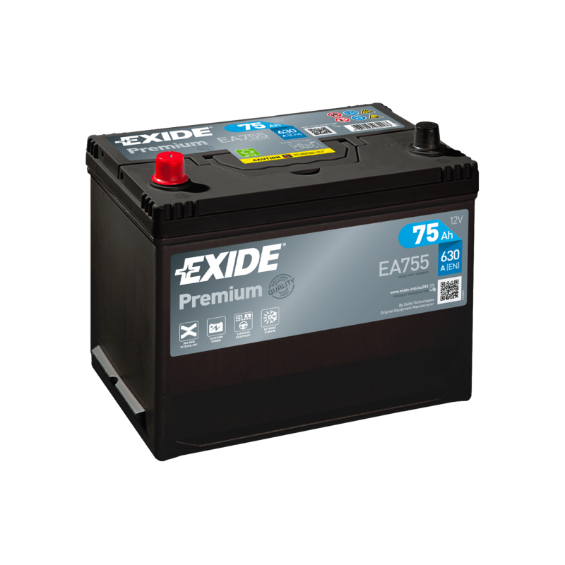 Batterie voiture EXIDE EA755 75Ah 630AEN