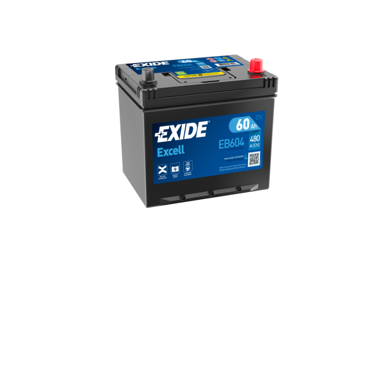 Batterie voiture EXIDE EB604 60Ah 480AEN