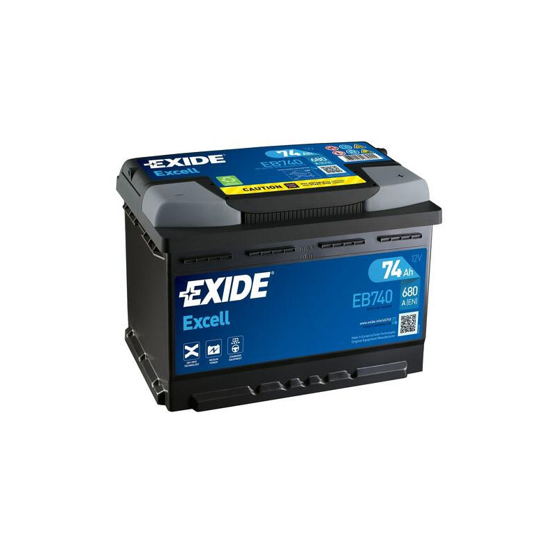 Batterie voiture EXIDE EB740 74Ah 680AEN