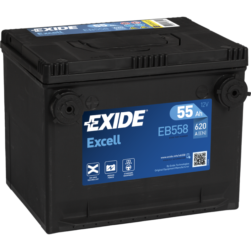 Batterie voiture EXIDE EB558 55Ah 620AEN