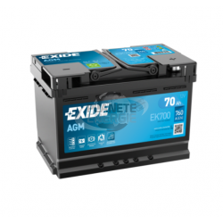 Batterie voiture Start & Stop AGM EXIDE EK700 70Ah 760AEN