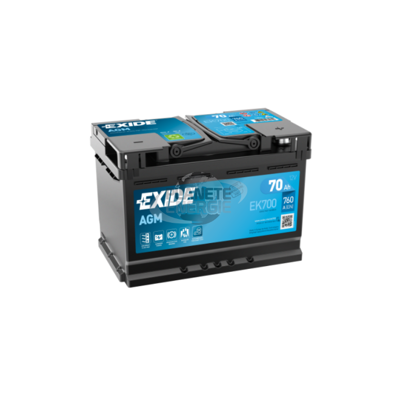 Batterie voiture Start & Stop AGM EXIDE EK700 70Ah 760AEN