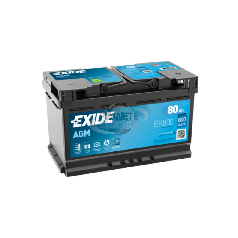 Batterie voiture Start & Stop AGM EXIDE EK800 80Ah 800AEN