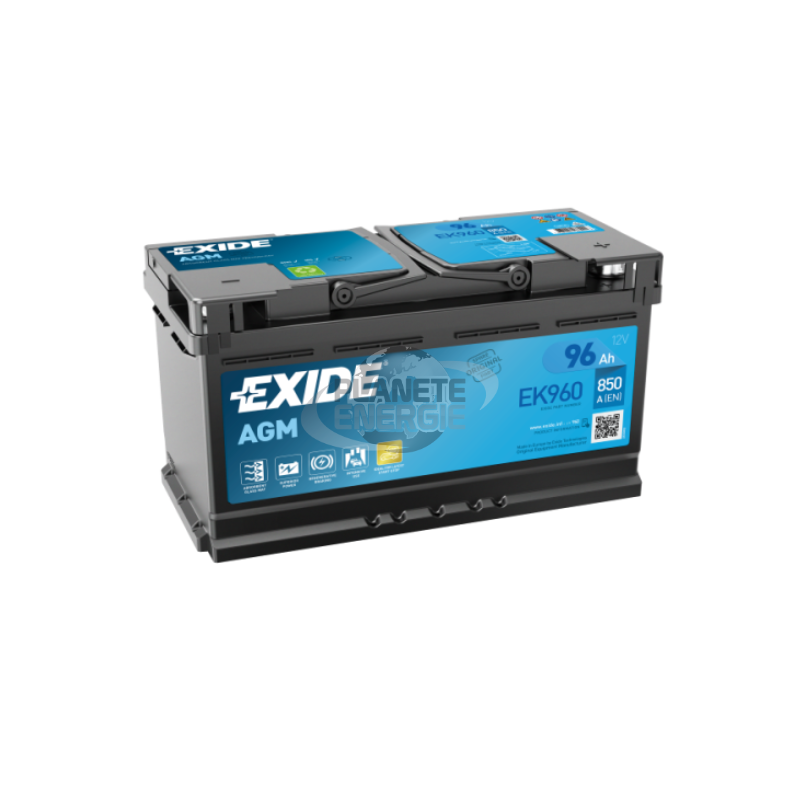 Batterie voiture Start & Stop AGM EXIDE EK960 96Ah 850AEN