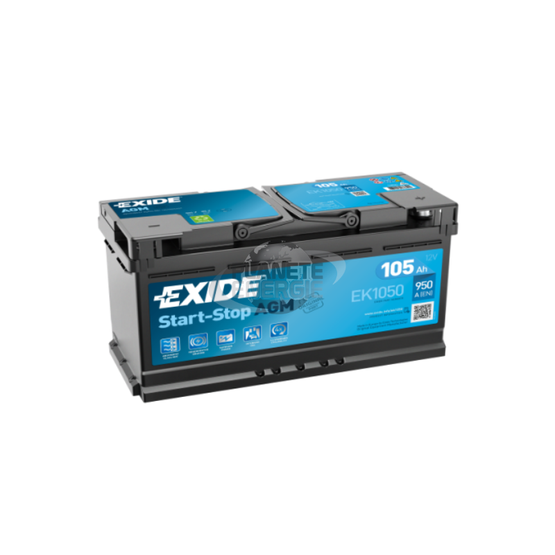 Batterie voiture Start & Stop AGM EXIDE EK1050 106Ah 950AEN