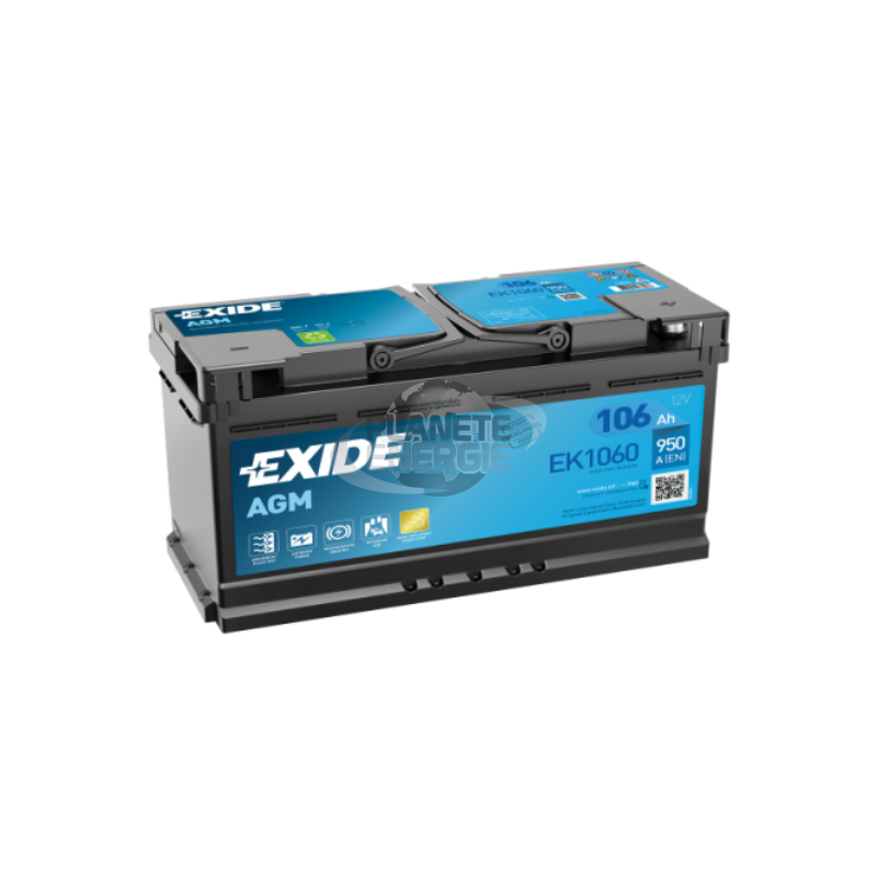 Batterie voiture Start & Stop AGM EXIDE EK1060 105Ah 950AEN