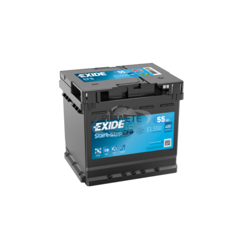 Batterie voiture Start & Stop EFB EXIDE EL550 55Ah 540AEN