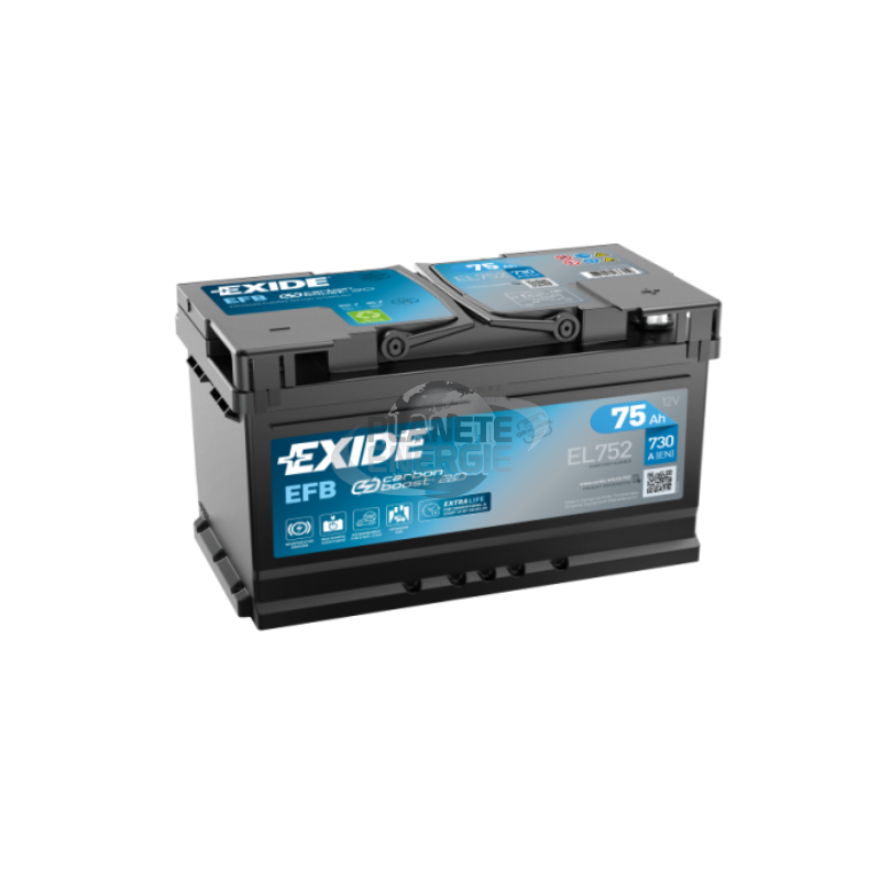 Batterie voiture Start & Stop EFB EXIDE EL752 75Ah 730AEN