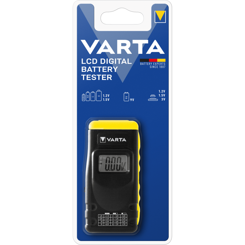 Testeur de piles VARTA Equipée d'un écran LCD