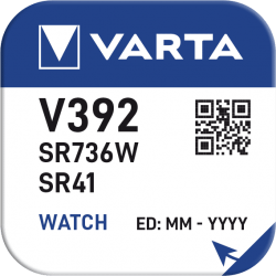 Pile VARTA montre Oxyde d'Argent V392 - SR41 - High drain