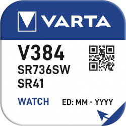 Pile VARTA montre Oxyde d'Argent V384 - SR41