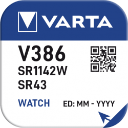 Pile VARTA montre Oxyde d'Argent V386 - SR43 - High drain
