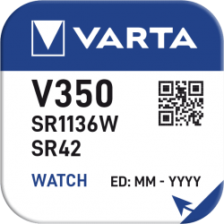Pile VARTA montre Oxyde d'Argent V350 - SR42 - High drain