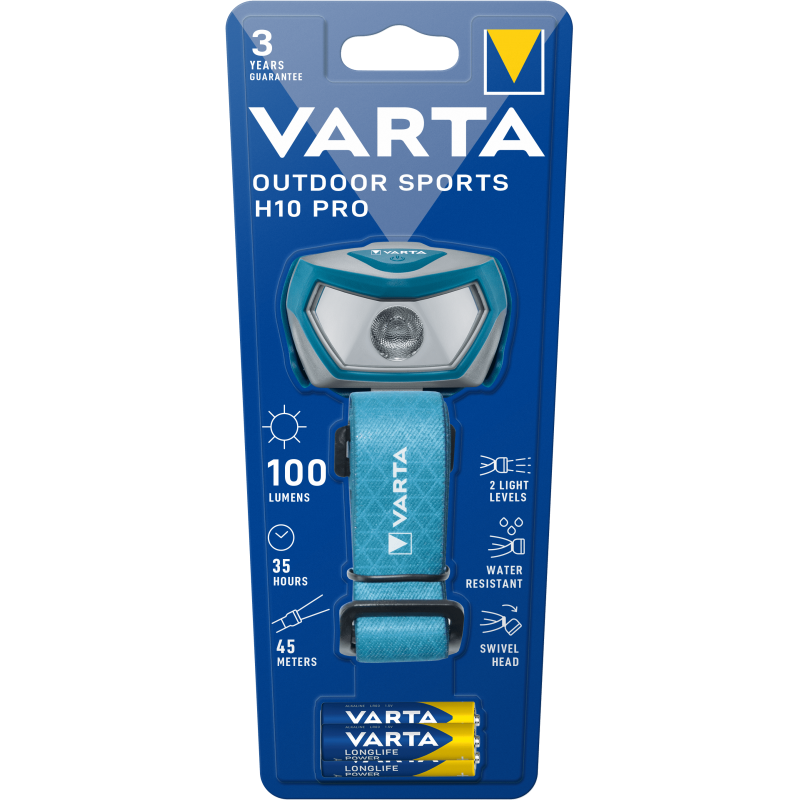 Lampe VARTA Frontale OUTDOOR SPORTS H10 PRO - 100lm + 3AAA