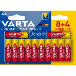 Pile VARTA LR06 (AA) Longlife Max Power (8+4 gratuites)