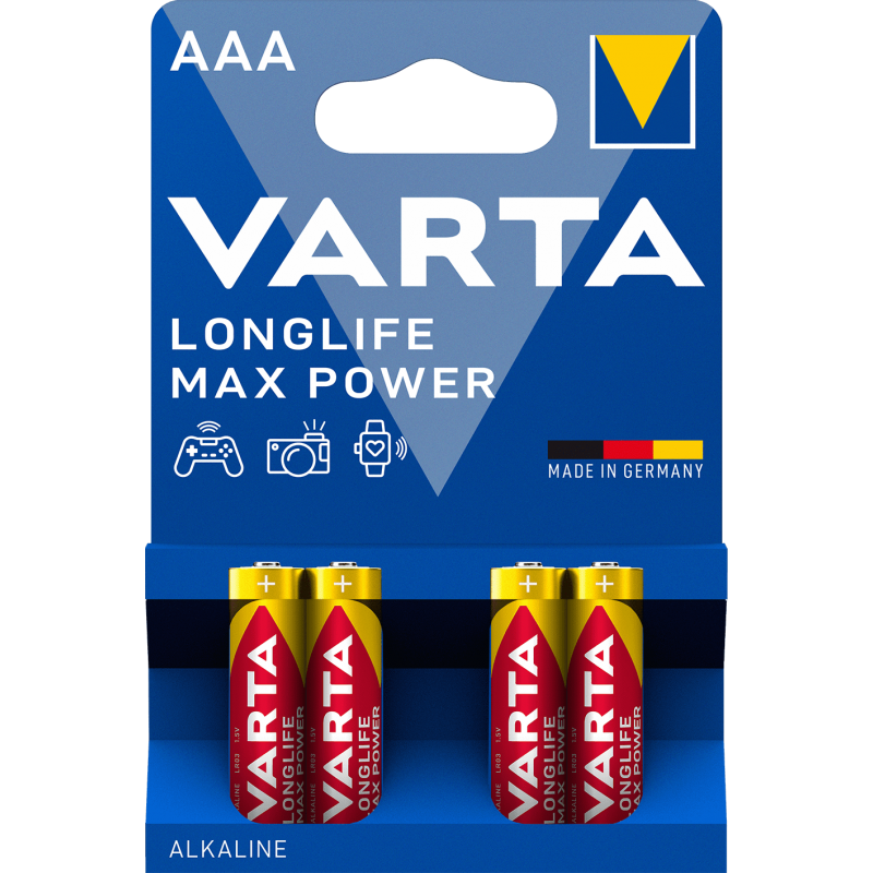 Pile VARTA alcaline LR03 (AAA) Longlife Max Power X4