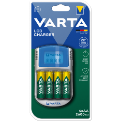 Chargeur VARTA LCD + 4Accus 2600mAh R2U Blister
