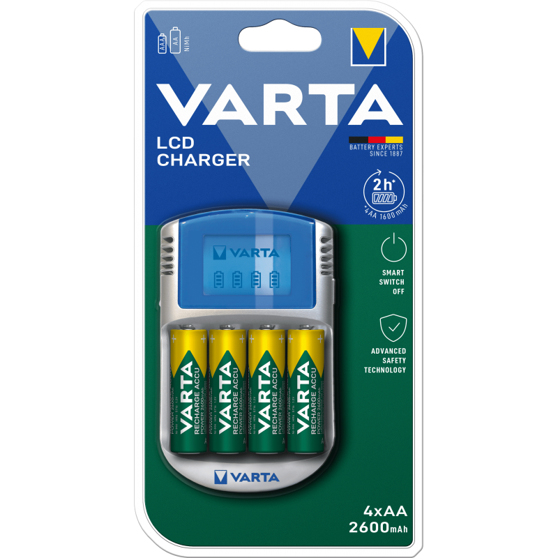 Chargeur VARTA LCD + 4Accus 2600mAh R2U Blister