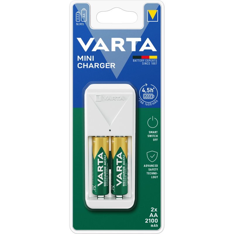 Chargeur VARTA Mini + 2 AA 2100 mAh