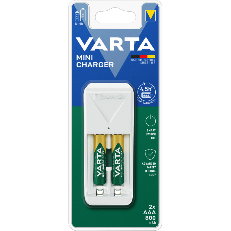 Chargeur VARTA Mini + 2 AAA 800 mAh