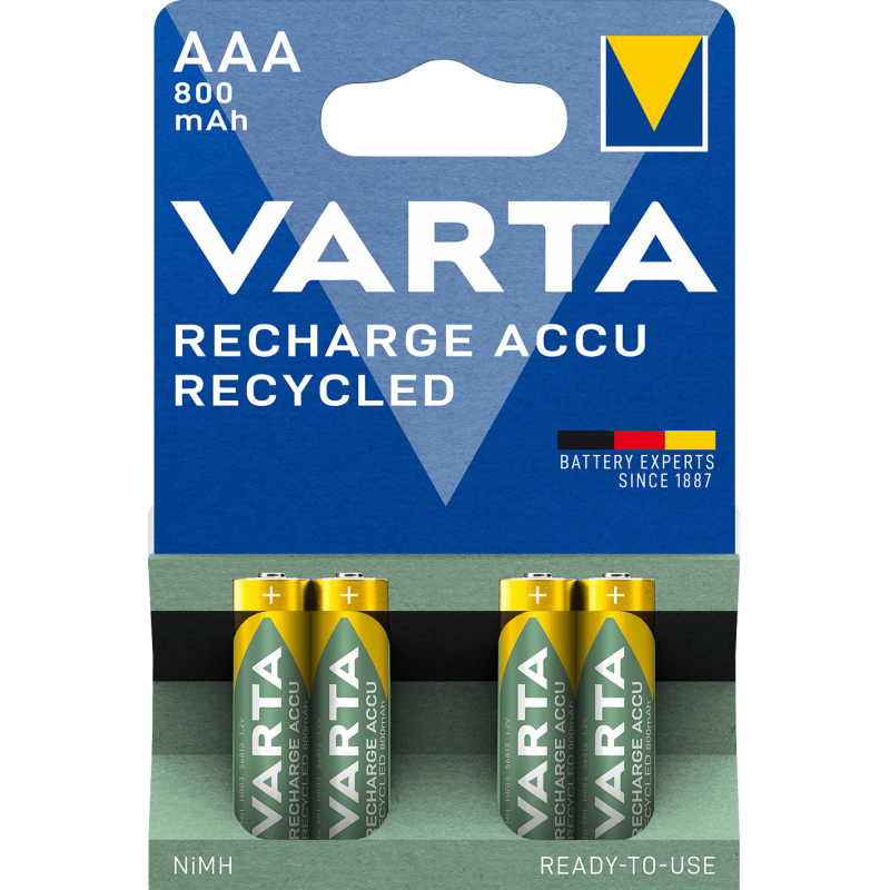 Pile VARTA ACCUS RECYCLED HR03 - AAA RECYCLED 800 mAh X4