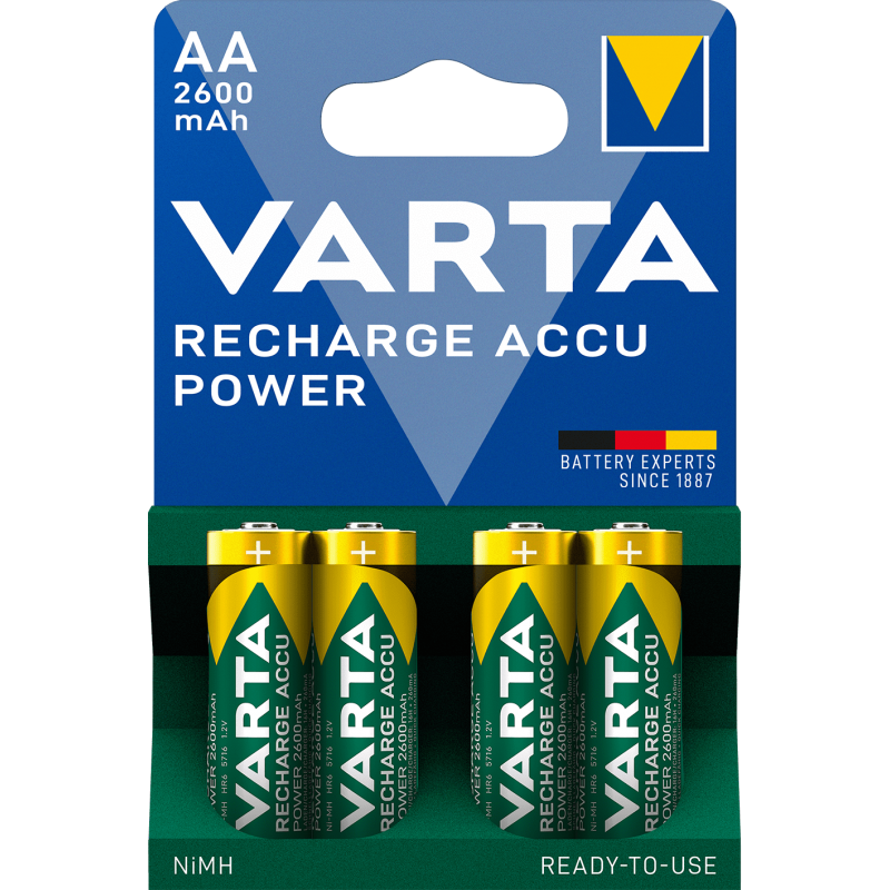 Pile VARTA ACCUS PROFESSIONNEL HR06 - AA 2600 mAh X4