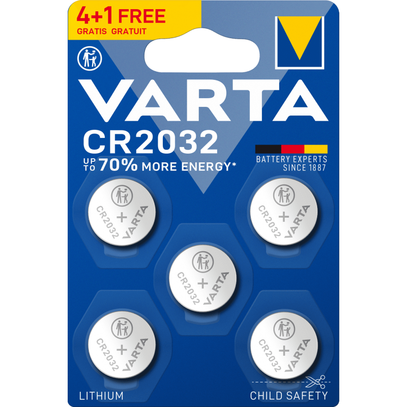 Pile VARTA électronique CR2032 (blister de 4+1)