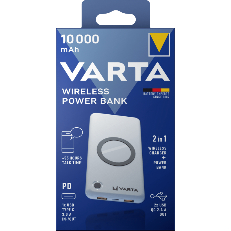 Chargeur VARTA WIRELESS POWER BANK 10000 mAh