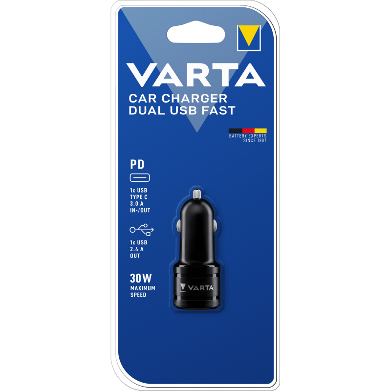 Chargeur VARTA CAR CHARGER DUAL USB FAST