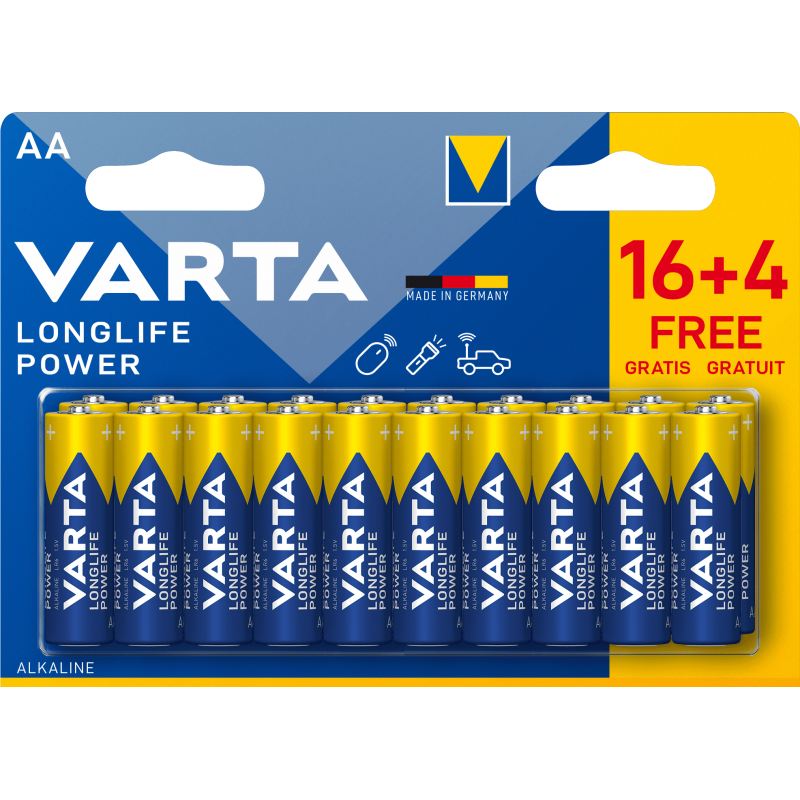 Pile VARTA LR06 (AA) Longlife Power (16+4gratuites)