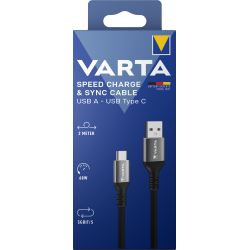 VARTA Speed Charge & Sync cable USB A to USB Type C