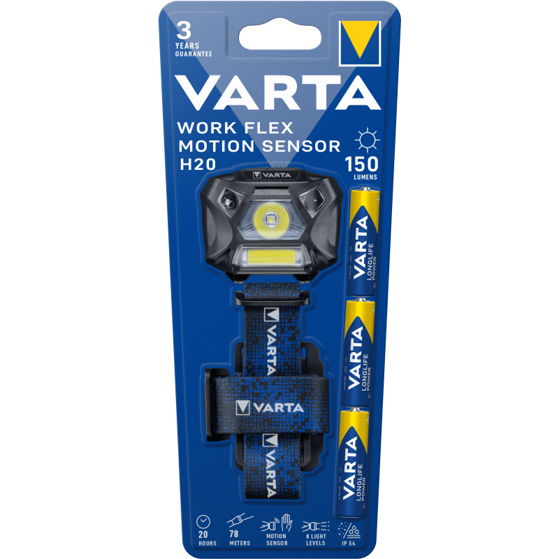 Lampe VARTA Frontale WORK FLEX MOTION SENSOR HEAD LIGHT H20
