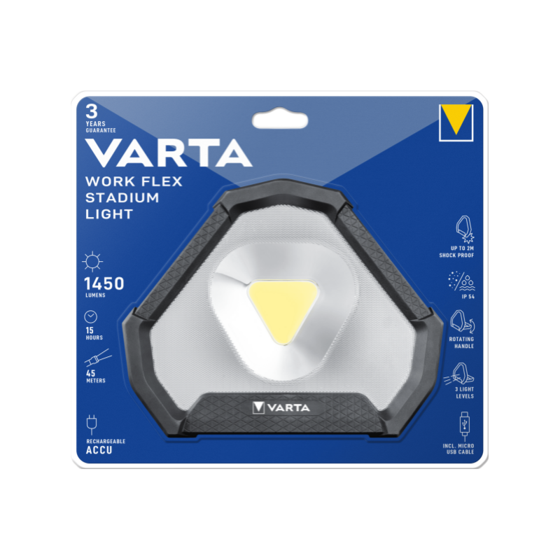 Lampe VARTA Projecteur WORK FLEX STADIUM LIGHT (Li-Ion Rechargeable / 5W)