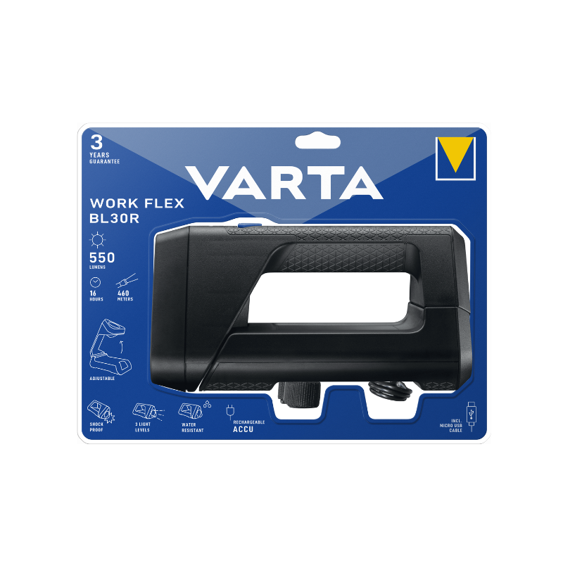 Lampe VARTA Projecteur Work Flex Lantern Rechargeable accu Li-ion (Remplace le 18682 101 401)
