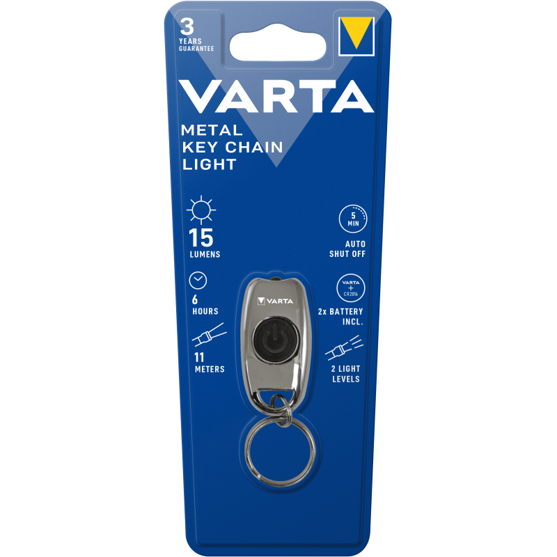 Lampe VARTA porte-Clés LED Metal light + 2 CR2016