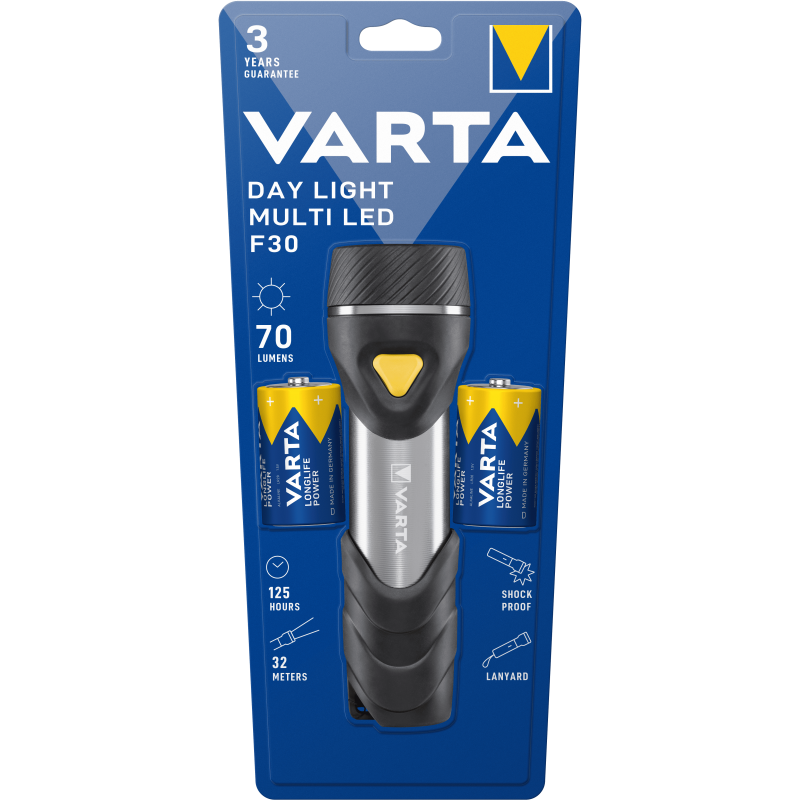 Lampe VARTA pour piles C & D Torche day light F30  -2D incluses